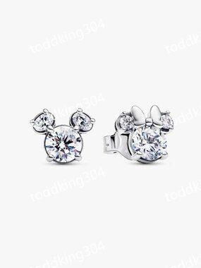Disney Mickey Mouse & Minnie Mouse Sparkling Stud Earrings